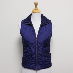 Peach Love Blue Puffer Vest Rose Gold Hardware S